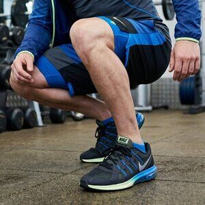 Nike Air Max Dynasty Black/Neon/Blue - Men’s Size 12 - Great Gym Shoes